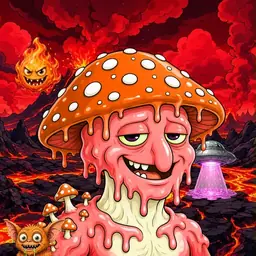 Oozlings #9008, Mutated Mushroom Head · Lava Fields