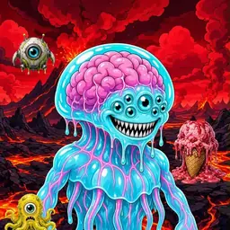 Oozlings #9010, Jellyfish Brain · Lava Fields