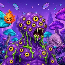 Oozlings #9013, Eyeball Cluster · Fungus Forest