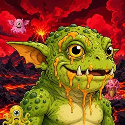 Oozlings #9014, Toad Goblin · Lava Fields