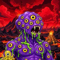 Oozlings #9017, Eyeball Cluster · Lava Fields