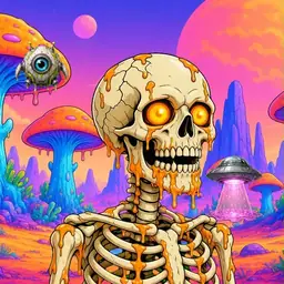 Oozlings #9018, Skull · Mushroom Desert