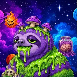 Oozlings #9019, Slime Sloth · Void Nebula