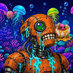 Oozlings #9020, Rusty Robot · Glow Reef