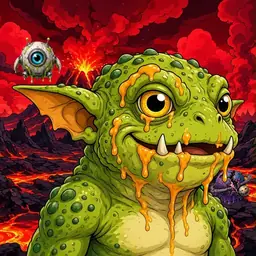 Oozlings #9026, Toad Goblin · Lava Fields