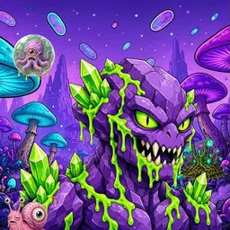 Oozlings #9035, Crystal Rock · Fungus Forest
