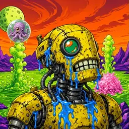 Oozlings #9047, Mutated Rusty Robot · Acid Lake