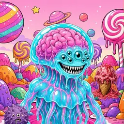 Oozlings #9048, Jellyfish Brain · Candy Planet