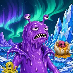 Oozlings #9050, Slug · Aurora Ice