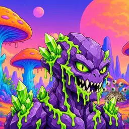 Oozlings #9052, Crystal Rock · Mushroom Desert