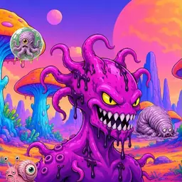 Oozlings #9055, Squid · Mushroom Desert