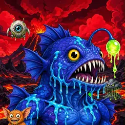 Oozlings #9059, Anglerfish · Lava Fields