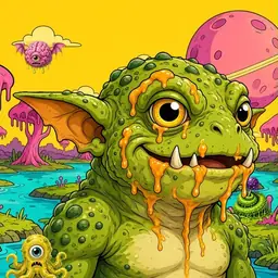 Oozlings #906, Toad Goblin · Turquoise Swamp