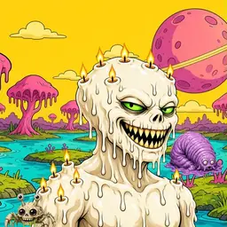 Oozlings #9061, Candle Wax · Turquoise Swamp