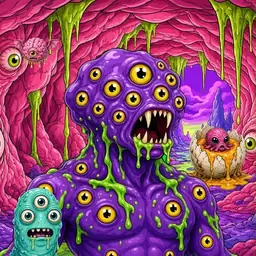 Oozlings #9068, Eyeball Cluster · Flesh Cave