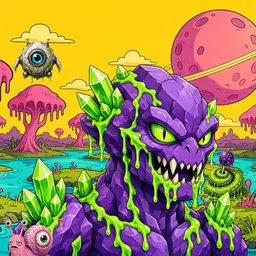 Oozlings #9069, Crystal Rock · Turquoise Swamp