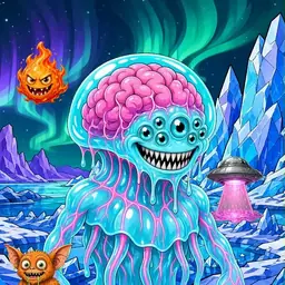 Oozlings #907, Jellyfish Brain · Aurora Ice