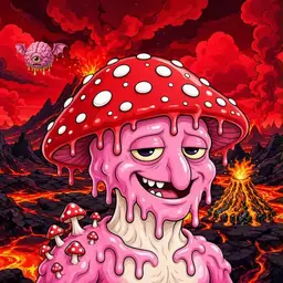 Oozlings #9070, Mushroom Head · Lava Fields