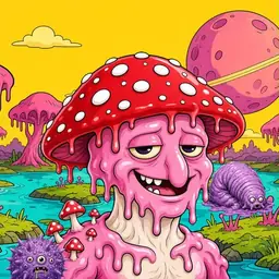 Oozlings #9074, Mushroom Head · Turquoise Swamp