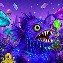 Oozlings #9075, Mutated Anglerfish · Fungus Forest