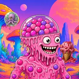 Oozlings #9078, Gumball Brain · Mushroom Desert