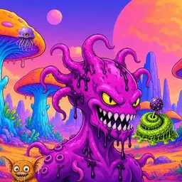 Oozlings #9079, Squid · Mushroom Desert