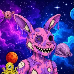 Oozlings #9085, Zombie Bunny · Void Nebula