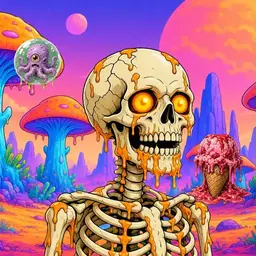 Oozlings #9086, Skull · Mushroom Desert
