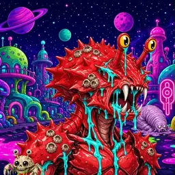 Oozlings #909, Crab · Neon City
