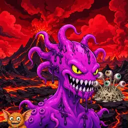 Oozlings #9091, Squid · Lava Fields