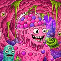 Oozlings #9092, Gumball Brain · Flesh Cave