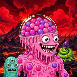 Oozlings #910, Gumball Brain · Lava Fields