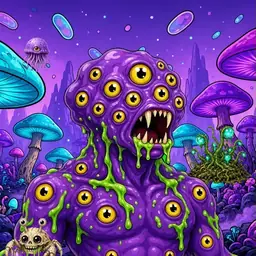 Oozlings #9100, Eyeball Cluster · Fungus Forest