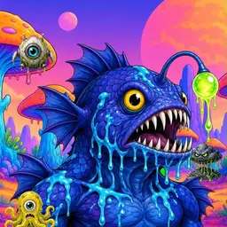 Oozlings #9104, Anglerfish · Mushroom Desert