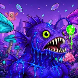 Oozlings #9106, Mutated Anglerfish · Fungus Forest