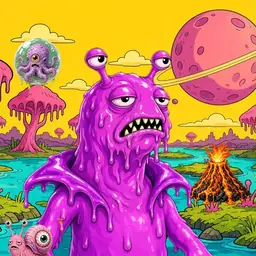 Oozlings #9110, Mutated Slug · Turquoise Swamp