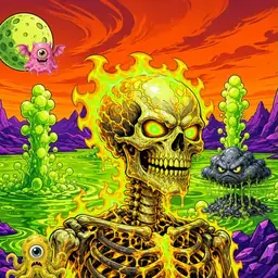 Oozlings #9111, Mutated Fire Skull · Acid Lake