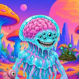 Oozlings #9113, Jellyfish Brain · Mushroom Desert
