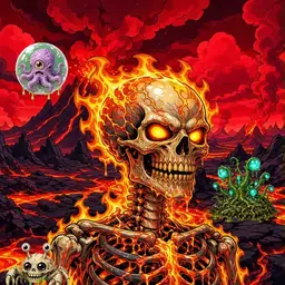 Oozlings #9114, Fire Skull · Lava Fields