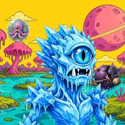 Oozlings #912, Ice Cyclops · Turquoise Swamp