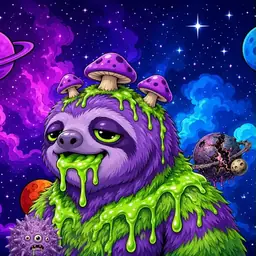 Oozlings #9137, Slime Sloth · Void Nebula
