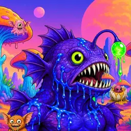 Oozlings #9143, Mutated Anglerfish · Mushroom Desert