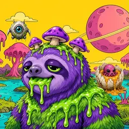Oozlings #9145, Slime Sloth · Turquoise Swamp