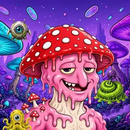 Oozlings #9163, Mushroom Head · Fungus Forest