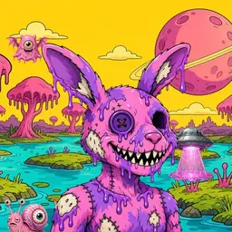 Oozlings #9164, Zombie Bunny · Turquoise Swamp