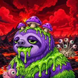 Oozlings #9169, Slime Sloth · Lava Fields