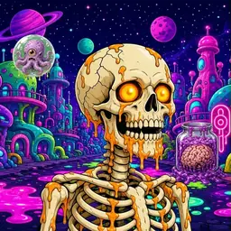 Oozlings #9173, Skull · Neon City