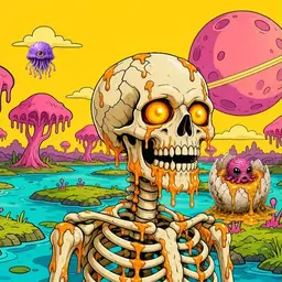 Oozlings #9174, Skull · Turquoise Swamp