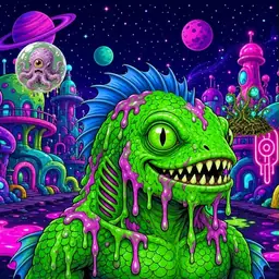 Oozlings #9179, Mutated Swamp Fish · Neon City