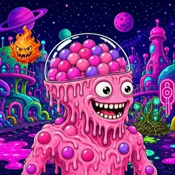 Oozlings #9182, Gumball Brain · Neon City